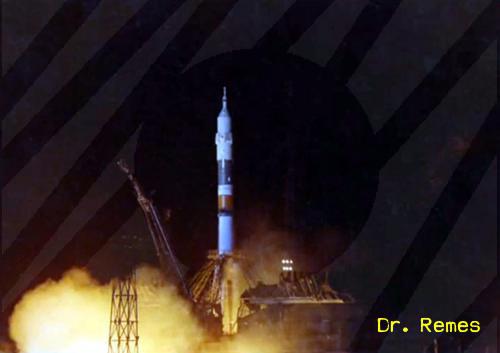A mi rakétánk sötétedés után startolt Bajkonurból - forrás: Dr. Remes