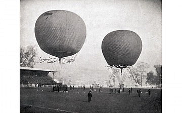 A Meteor és a Turul felszállása 1902. május 1-jén a Margit-szigetről